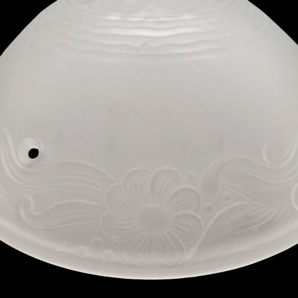 Vintage Frosted Glass Floral Ceiling Light Shade - Picture 3 of 7